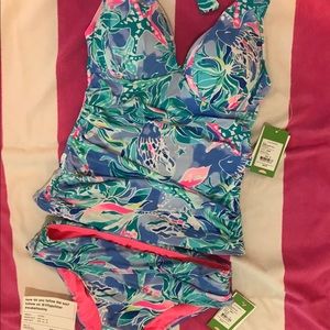 Lilly Pulitzer Bliss Halter Tankini/Lagoon Sarong